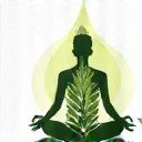 Icon of a plant growing or a person meditating, symbolizing holistic wellness.